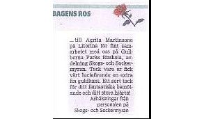 Dagens ros i BLT 15/12 2012